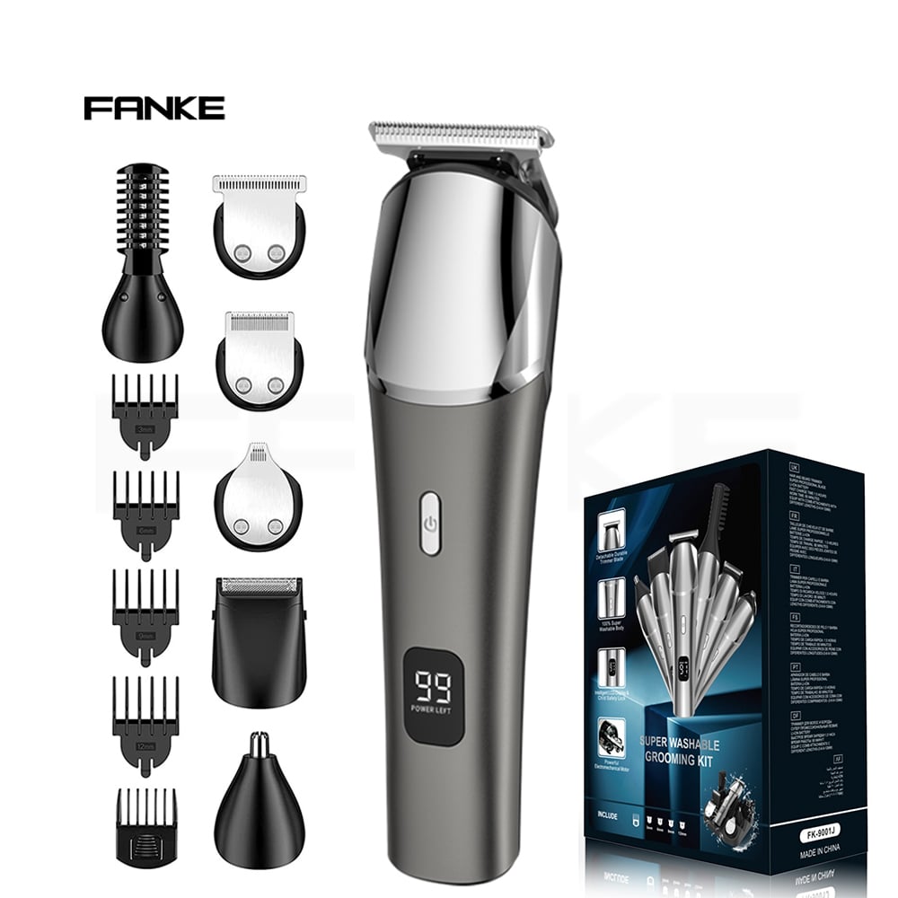 FK-9001 6-in-1 無線ヘアクリッパー セット：IPX6防水、CE／FCC／UKCA